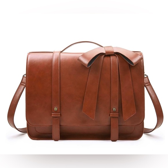 Handbags - Elegant Brown Bow-Accent Women's Bag